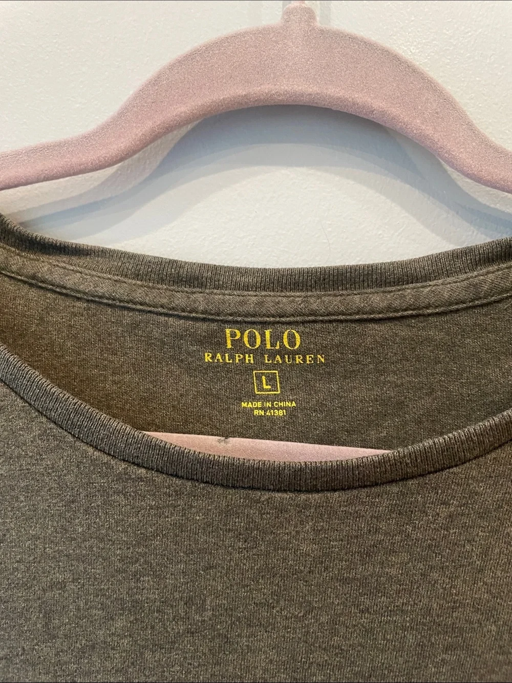 Polo by Ralph Lauren Olive Green Long-Sleeve Pocket Tee Mens large